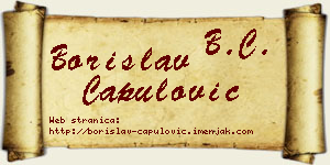 Borislav Capulović vizit kartica